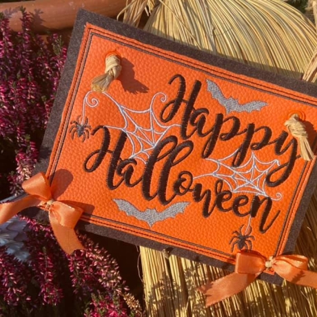 Ferberline Stickdatei Türschild Halloween ab 10x10