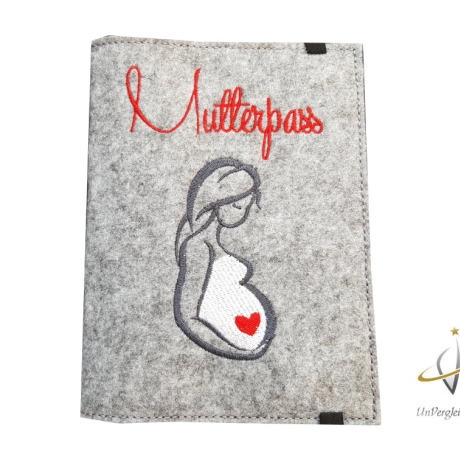 Mutterpasshülle *Bauch* Namensbestickung möglich