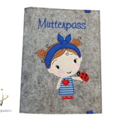 Mutterpasshülle *Frl. Käfer* Namensbestickung möglich