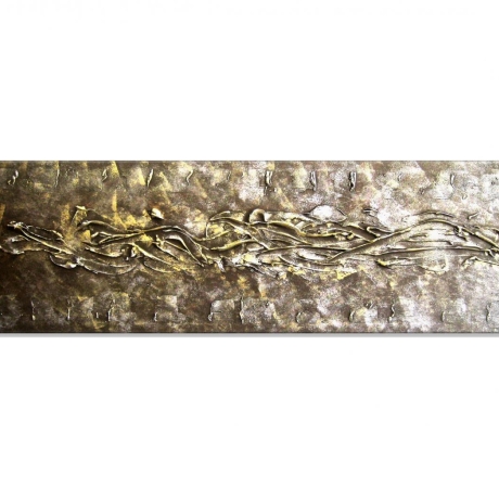 MK1 Art Bild Leinwand Abstrakt Kunst Malerei Acrylbild gold XXL