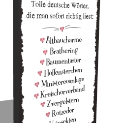 Holzschild-Shabby Tolle deutsche Wörter