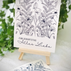 Nachhaltige Geburtstagskarten (2er Set) – Florales Design