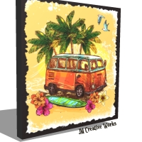 Holzschild-Shabby VW-Bus_248