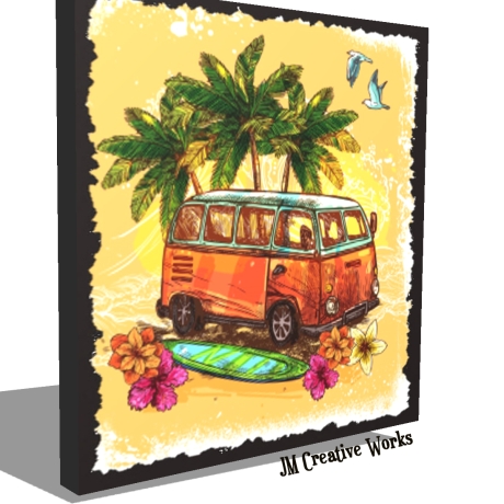 Holzschild-Shabby VW-Bus_248