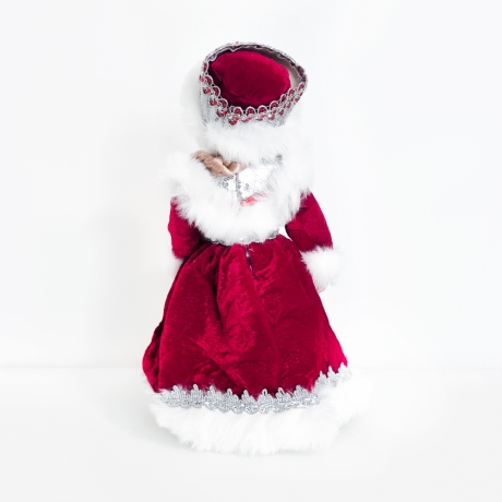 Schneeprinzessin mit Geschenkefach, burgunderfarben,