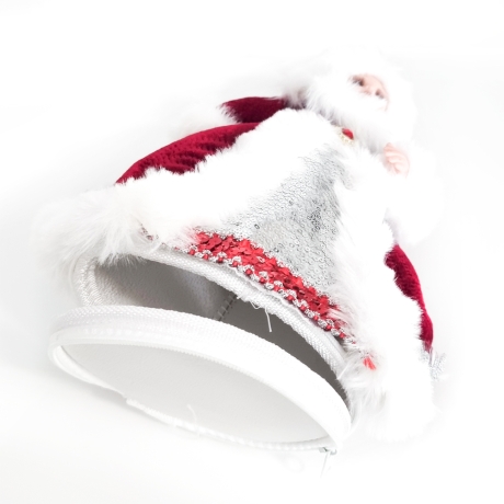 Schneeprinzessin mit Geschenkefach, burgunderfarben,