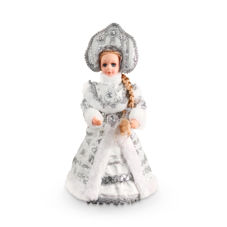 Schneewittchen, weiß-silber mit Kokoschnick, 35 cm, neu