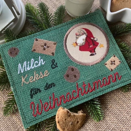 Ferberline Stickdatei Mug Rug Weihnachtsmann 13x18cm