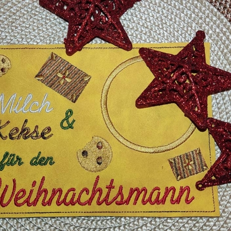 Ferberline Stickdatei Mug Rug Weihnachtsmann 13x18cm