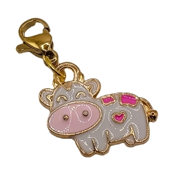 Kuh weiß Charm Clip Anhänger Charm Modeschmuck Bettelarmband