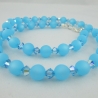 Kette Blau Hellblau Aqua Polaris Perlen (259)