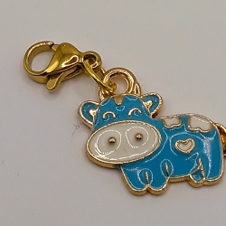 Kuh blau Clip Anhänger Charm Modeschmuck Kinder Bettelarmband Kuh blau Clip Anhänger Charm Modeschmuck Kinder Bettelarmband