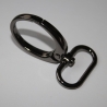 2x Karabinerhaken 25 mm oval schwarz-silber schwarz-nickel