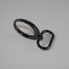 2x Karabinerhaken 25 mm oval schwarz-silber schwarz-nickel