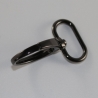 2x Karabinerhaken 25 mm oval schwarz-silber schwarz-nickel
