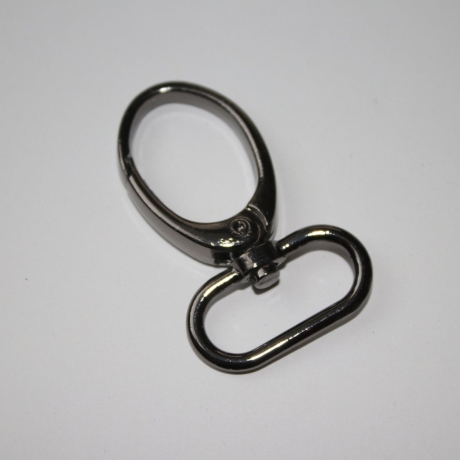 2x Karabinerhaken 25 mm oval schwarz-silber schwarz-nickel