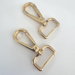 2x Karabinerhaken 25 mm gold rosAgold flach formschön 