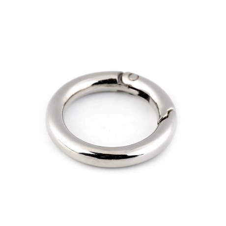 Rundkarabiner silber 36mm / 25mm Schlüsselring Taschenring RE