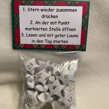 Adventskalender Stern mit Sprüchen 25