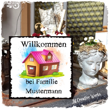 Holzschild-Shabby Willkommen