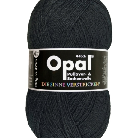 Opal Tiefschwarz, 4-fädige Sockenwolle, Farbe 2619