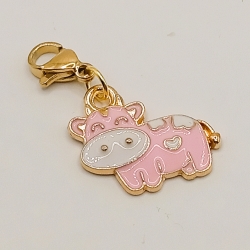 Kuh rosa Clip Anhänger Charm Modeschmuck Kinder Bettelarmband Kuh rosa Clip Anhänger Charm Modeschmuck Kinder Bettelarmband