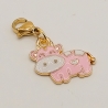 Kuh rosa Charm Clip Anhänger Modeschmuck Kinder Bettelarmband