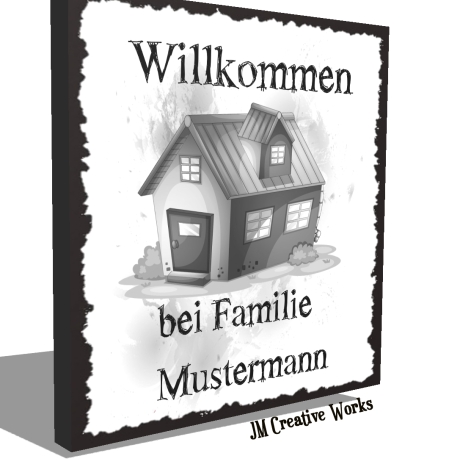 Holzschild-Shabby Willkommen