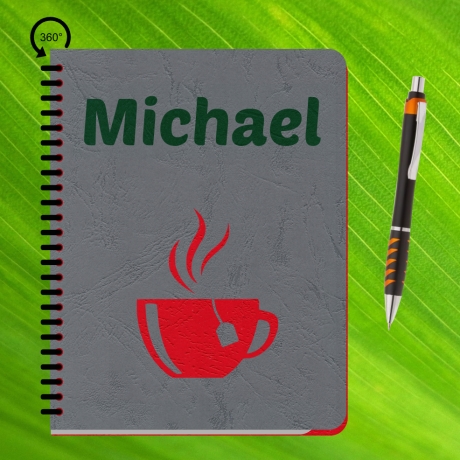 Notizbuch - Tee mit Schriftzug A5