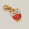 Eule Charm rot Clip Anhänger Bettelarmband Kinder Halloween