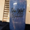 Schneekugel-Tumbler mit Glitzer, Beruhigungsglas, Schmetterling