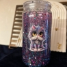 Schneekugel-Tumbler mit Glitzer, Beruhigungsglas, Katze