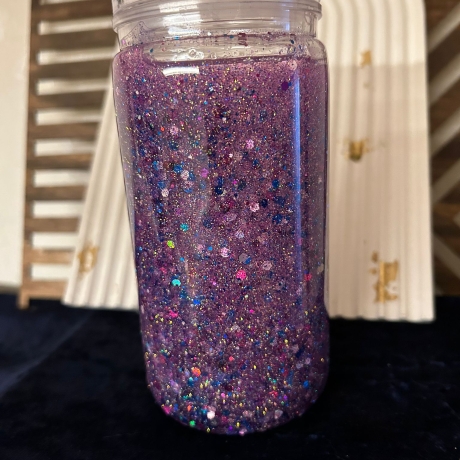 Schneekugel-Tumbler mit Glitzer, Beruhigungsglas, Glimmer