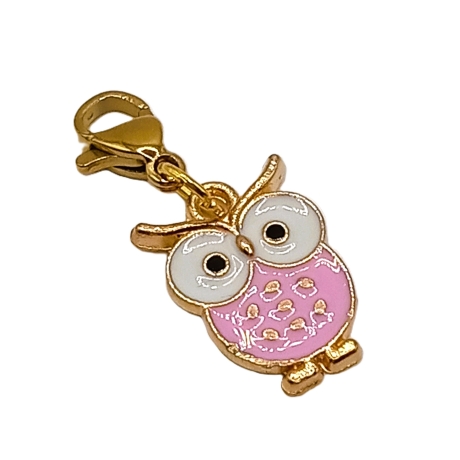 Eule Charm rosa Clip Anhänger Bettelarmband Kinder Halloween