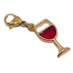 Weinglas Charm rot Clip Anhänger Bettelarmband Kinder