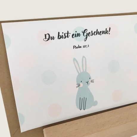 Du bist ein Geschenk, Grußkarte + Kraftpapierumschlag 