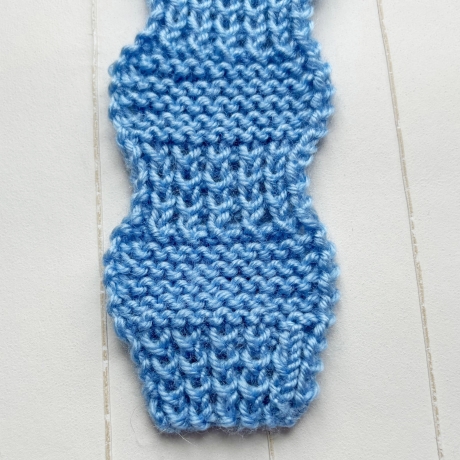 Lesezeichen Blau verschiedene Formen handgestrickt