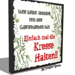 Holzschild-Shabby Kresse halten