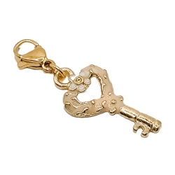 Schlüssel Charm rosa Clip Anhänger Bettelarmband Kinder