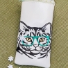 Ferberline Stickdatei Katze mit Brille in 4 Größen ab 10x10 