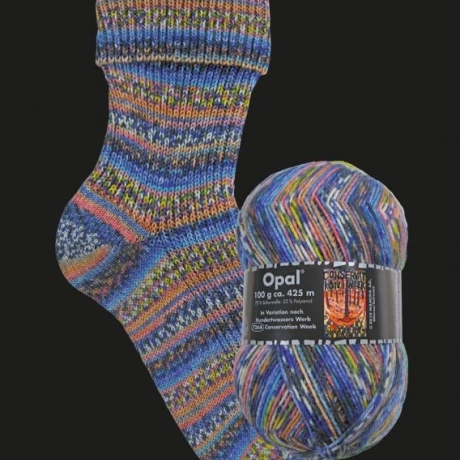 Opal Hundertwasser, 4-fädige Sockenwolle, Farbe 3201