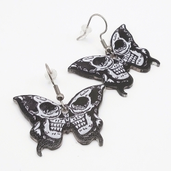 Schmetterling Schädel Totenkopf kl Edelstahl Ohrhänger Halloween