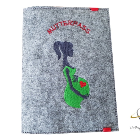 Mutterpasshülle Babybauch Namensbestickung möglich