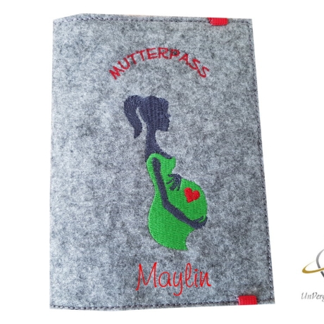 Mutterpasshülle Babybauch Namensbestickung möglich