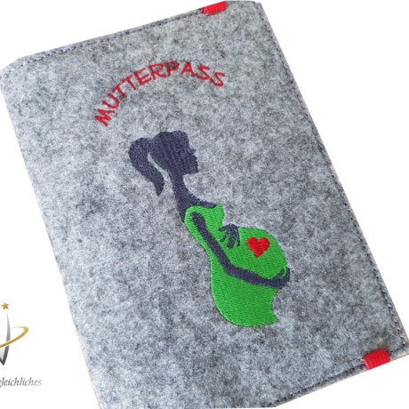 Mutterpasshülle Babybauch Namensbestickung möglich