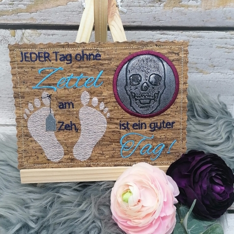 Ferberline Stickdatei MugRug Set Zettel am Zeh ab 10x10