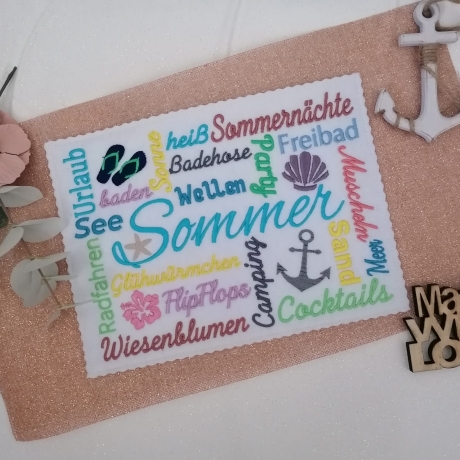 Ferberline Stickdatei Mosaik Sommer ab 13x13cm in 3 Größen