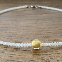 Kette mit facettierten Glasrondellen und Murano Perle