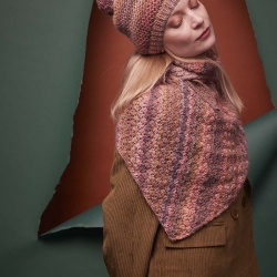 Set Tuch Cheryl Wolle+Anleitung 100% Baby-Alpaka Aurora Langyarns