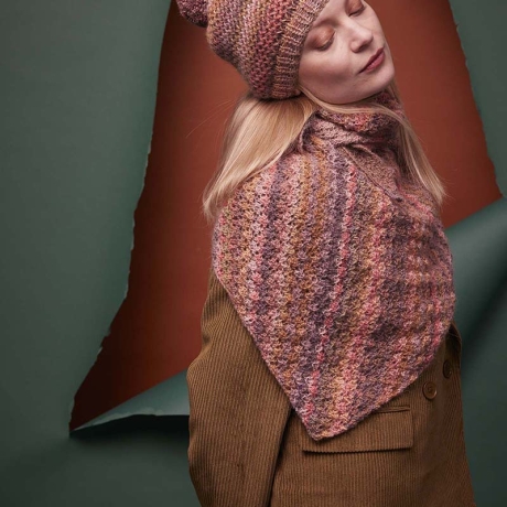 Set Tuch Cheryl Wolle+Anleitung 100% Baby-Alpaka Aurora Langyarns